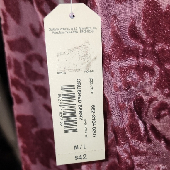 Arizona Jean Company Red Velvet Robe with Wide Sleeves - Picture 9 of 9